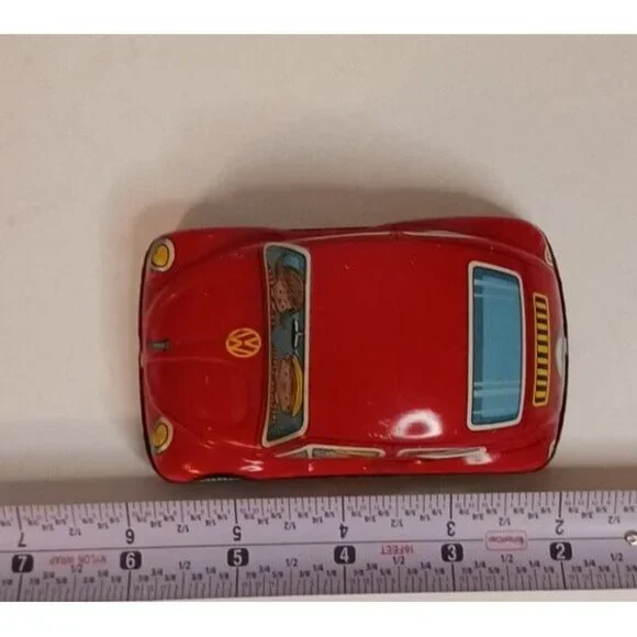1960s Volkswagon Beetle Friction Drive VW Tested Couple Driving Made In Japan